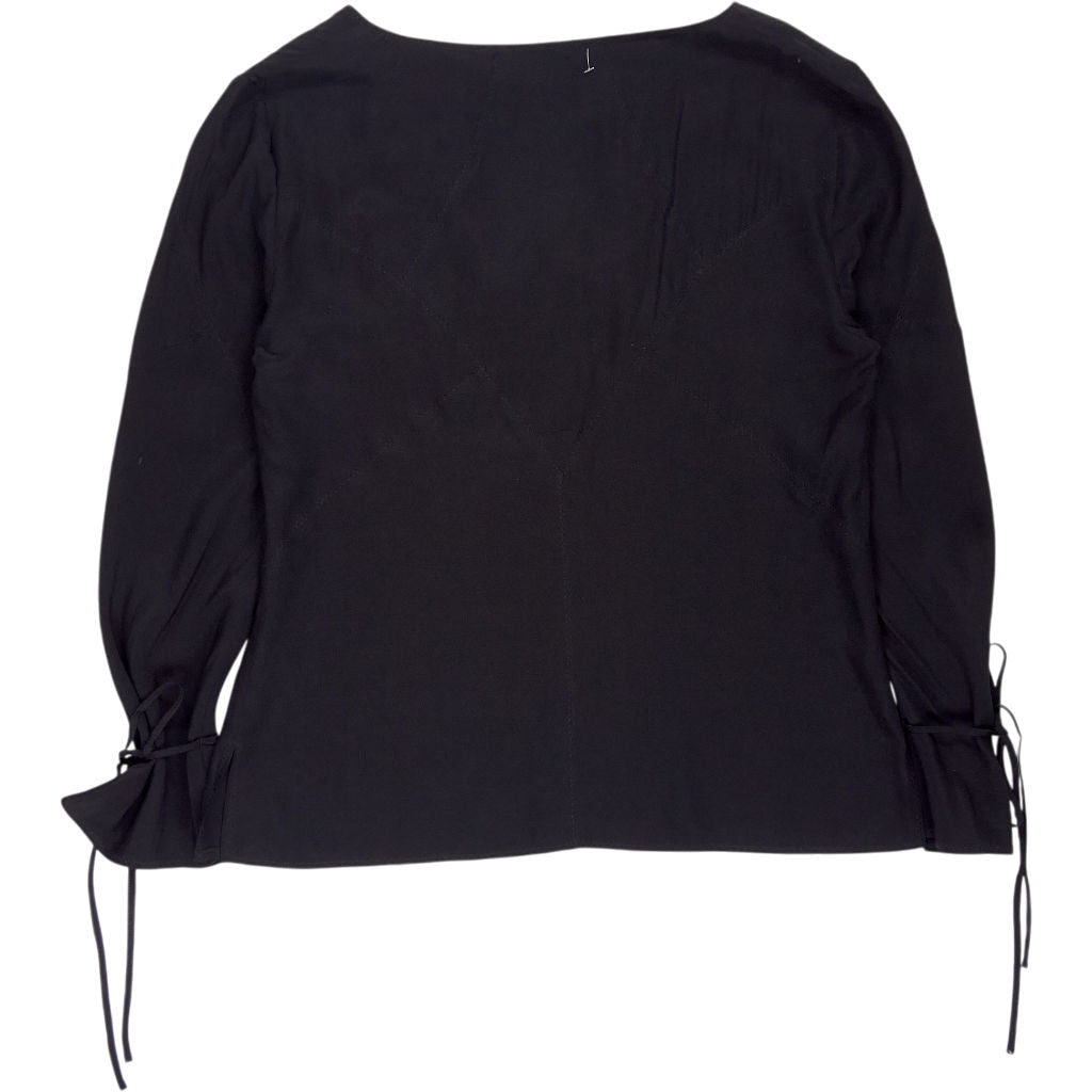 Aeffe Black Silk Long Sleeve Blouse