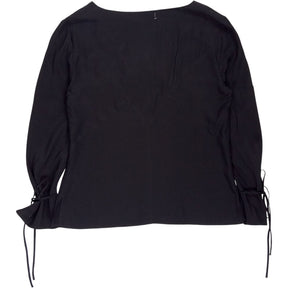 Aeffe Black Silk Long Sleeve Blouse