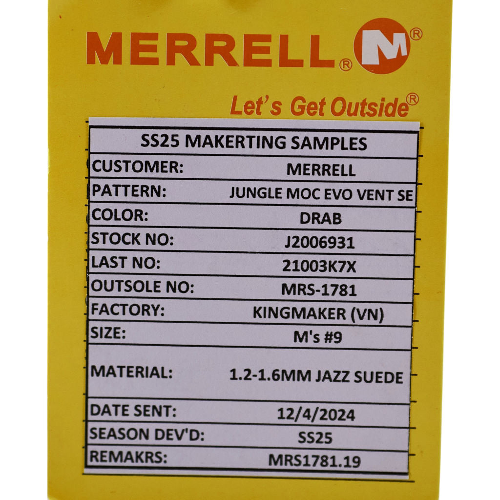 Merrell Drab Jungle Moc Evo Vent Shoes