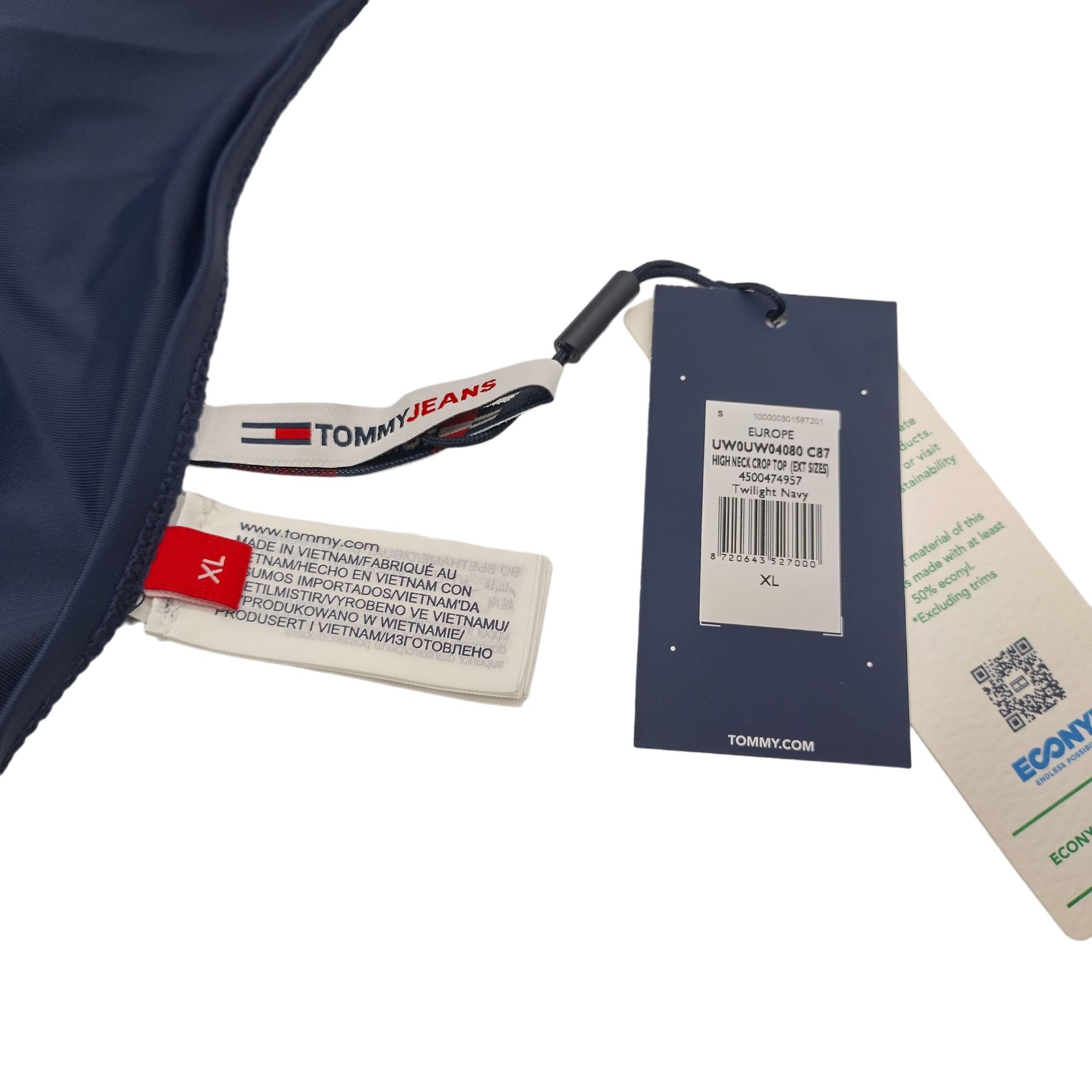 Tommy Jeans Blue Elastane Navy Top