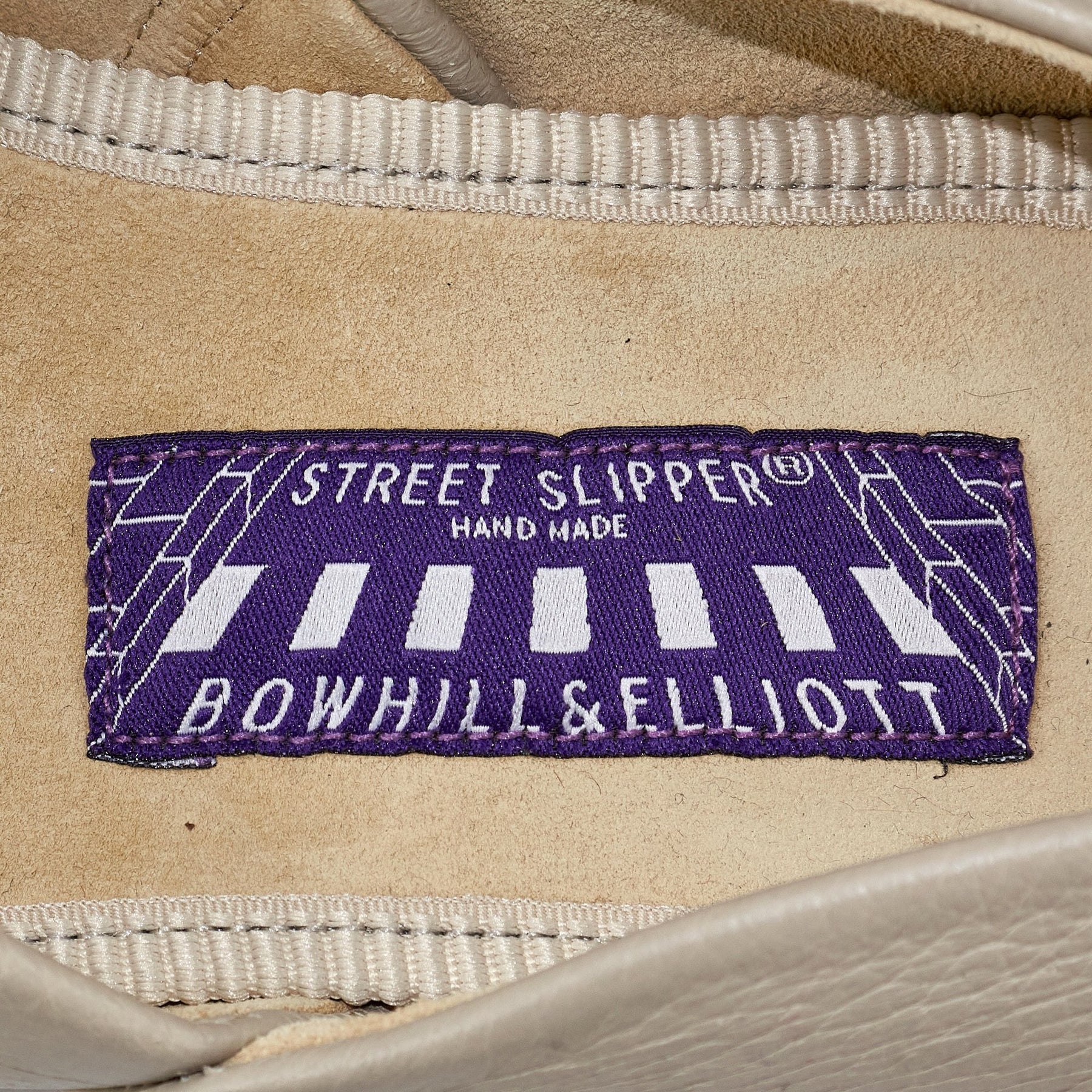 Bowhill & Elliott Beige Leather Street Slippers