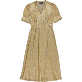 WYSE Gold Metallic Midi Dress
