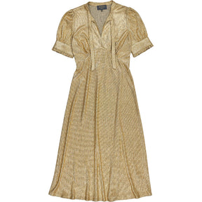 WYSE Gold Metallic Midi Dress