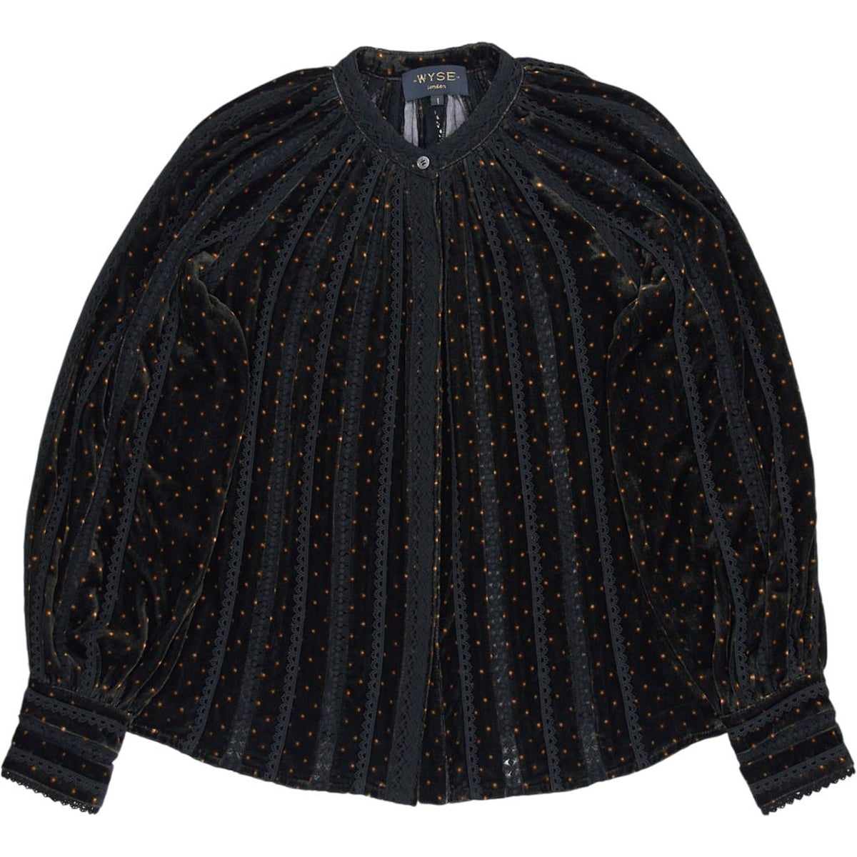 Wyse Black Patterned Blouse