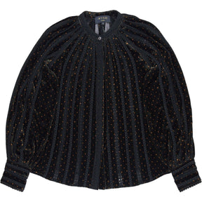 Wyse Black Patterned Blouse