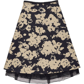Toast Black Beige Floral Midi Skirt