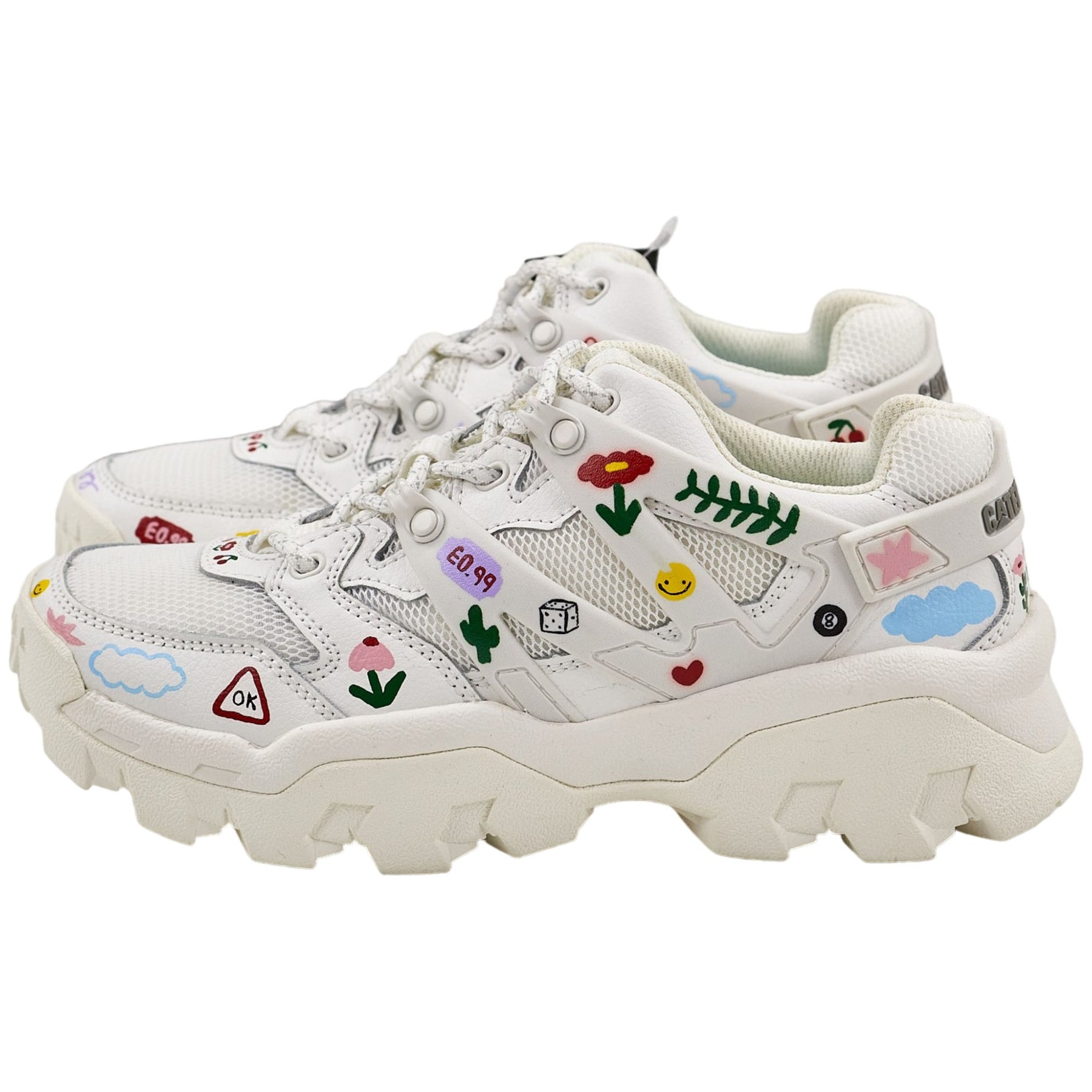 Caterpillar White Floral Sneakers