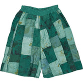 By Walid Green Patchwork Shorts
