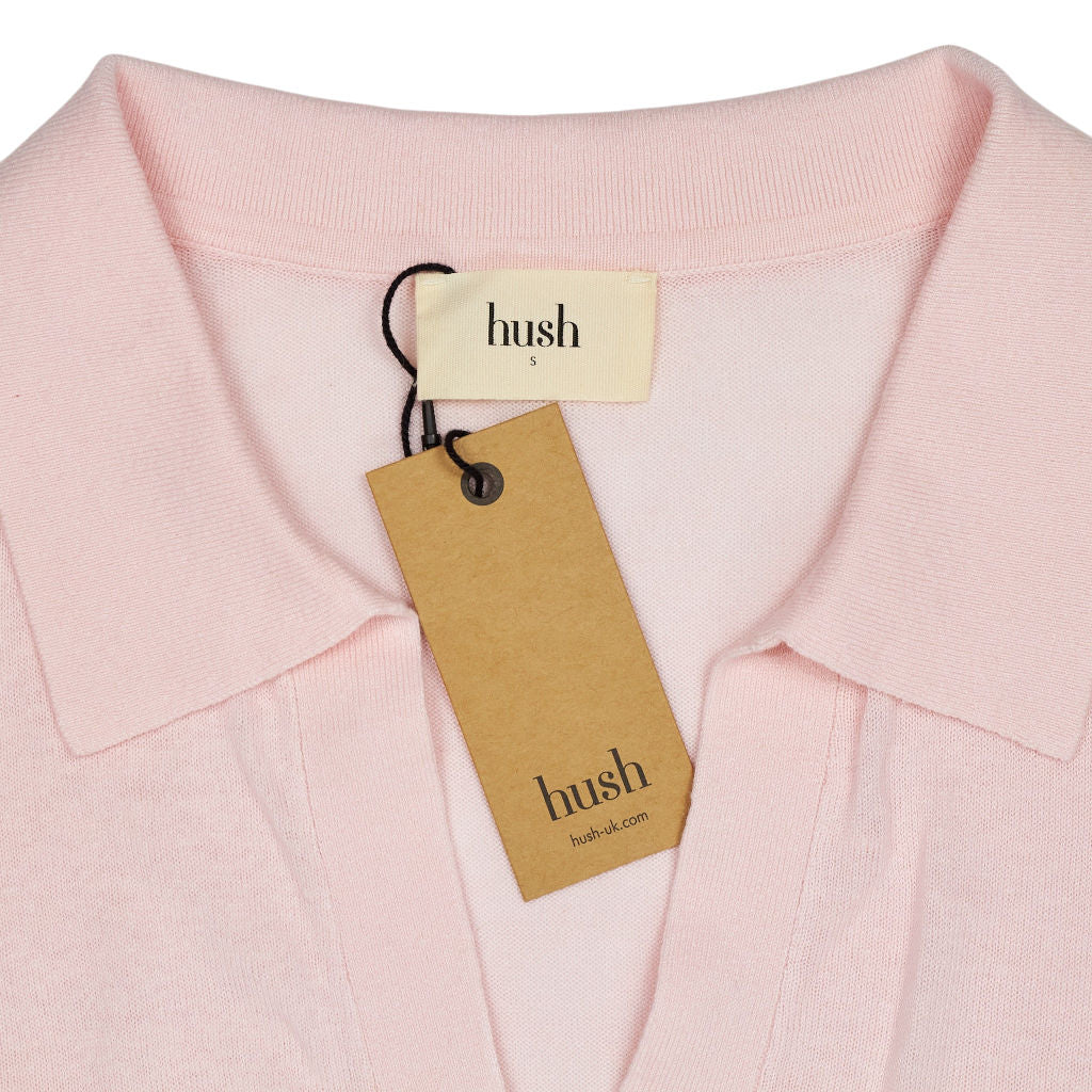 Hush Soft Pink Lulu Knitted Linen Blend Tee