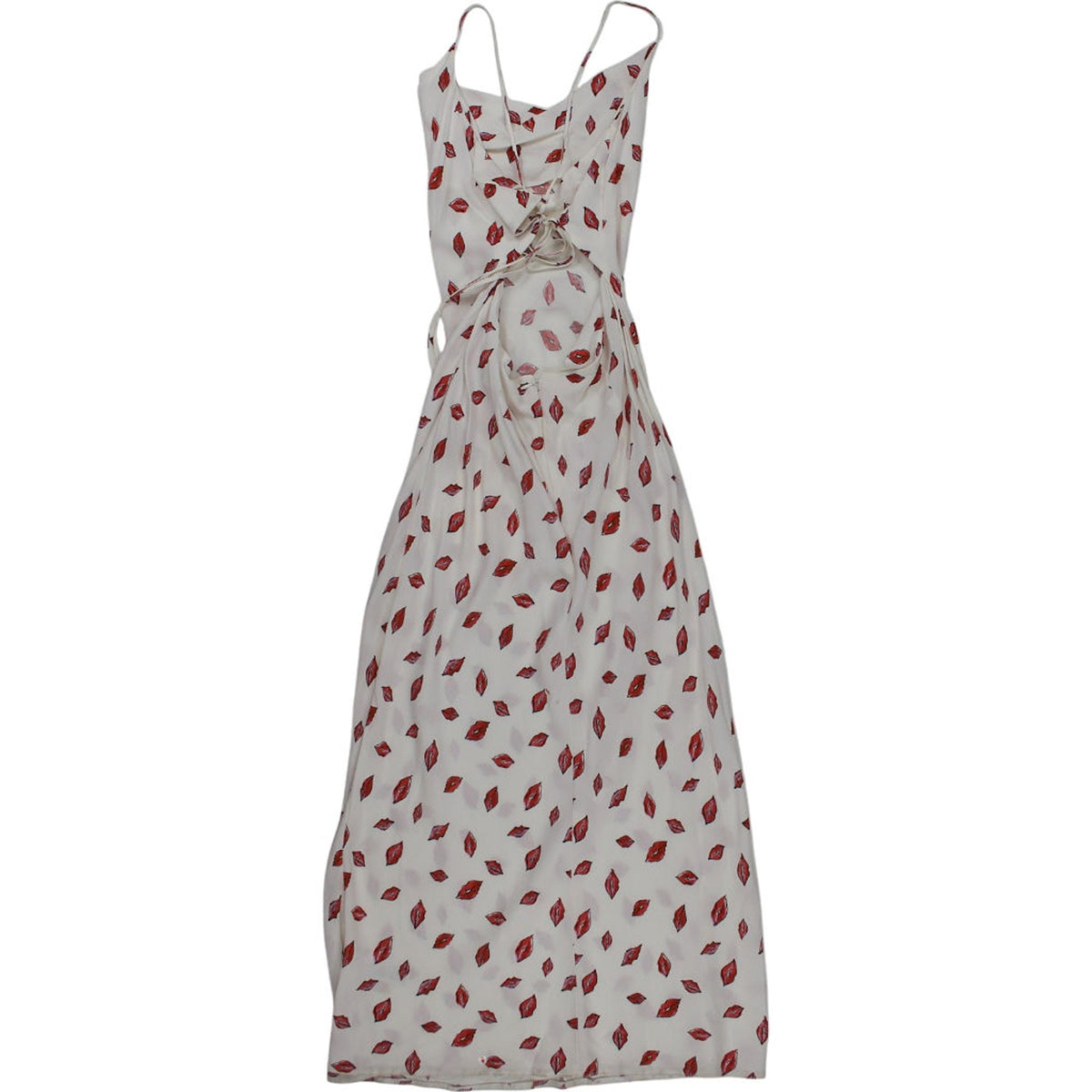 OMNES Red Print Strappy Midi Dress