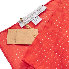 Anderson & Sheppard Red Spotted Pocket Square
