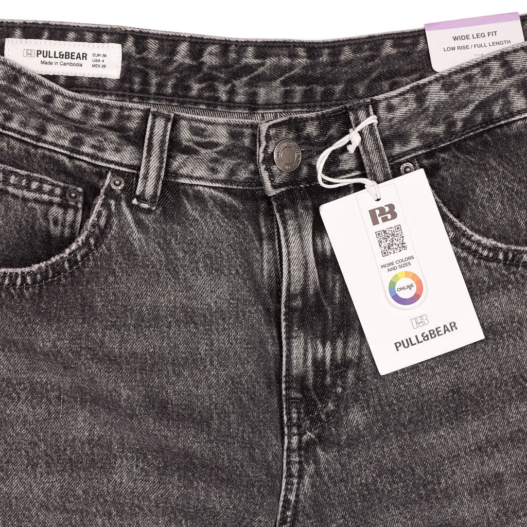 Pull & Bear Black Wide Leg Jeans