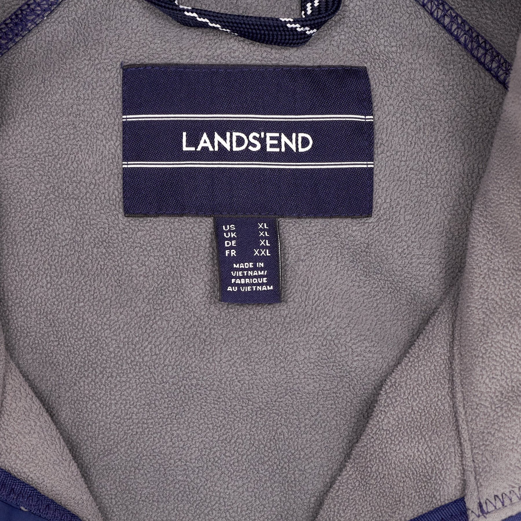 Lands' End Blue Jacket with Zip Closure