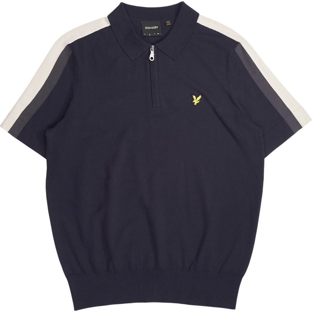 Lyle & Scott Navy Zip Polo Shirt