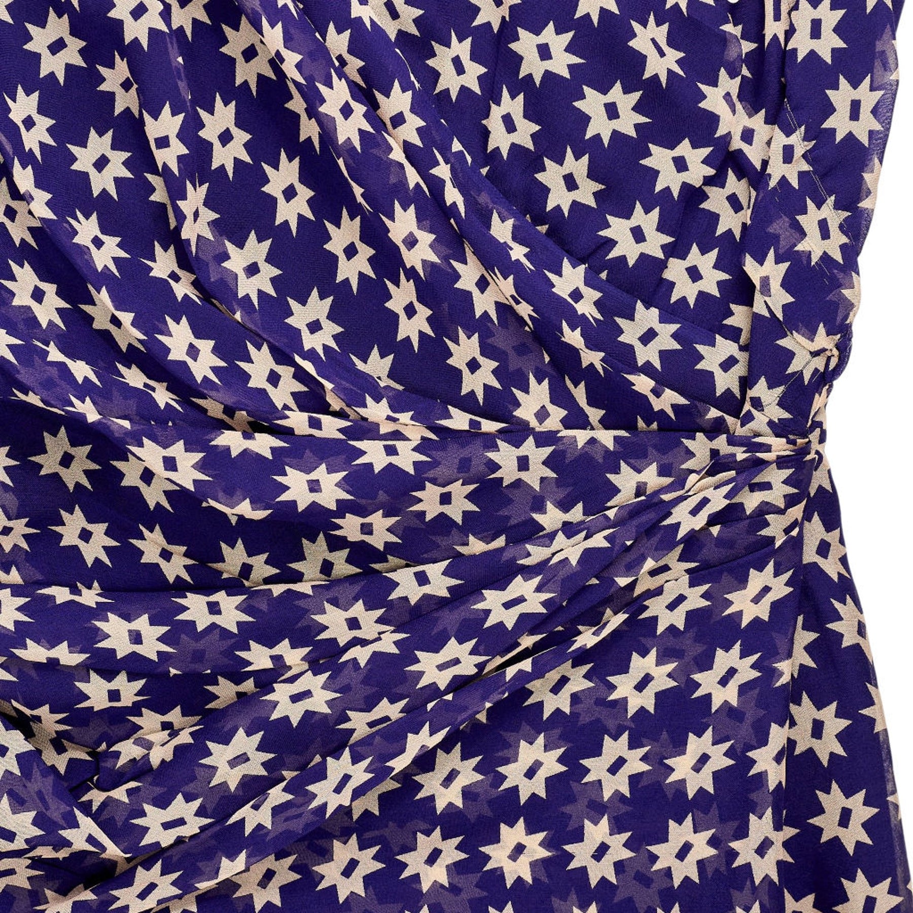 Diane von Furstenberg Blue Star Print Wrap Dress