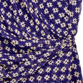 Diane von Furstenberg Blue Star Print Wrap Dress