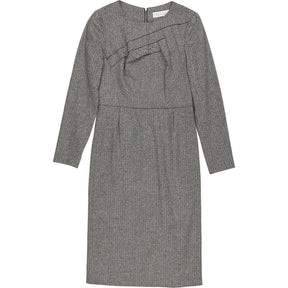 The Fold Grey Herringbone Dress