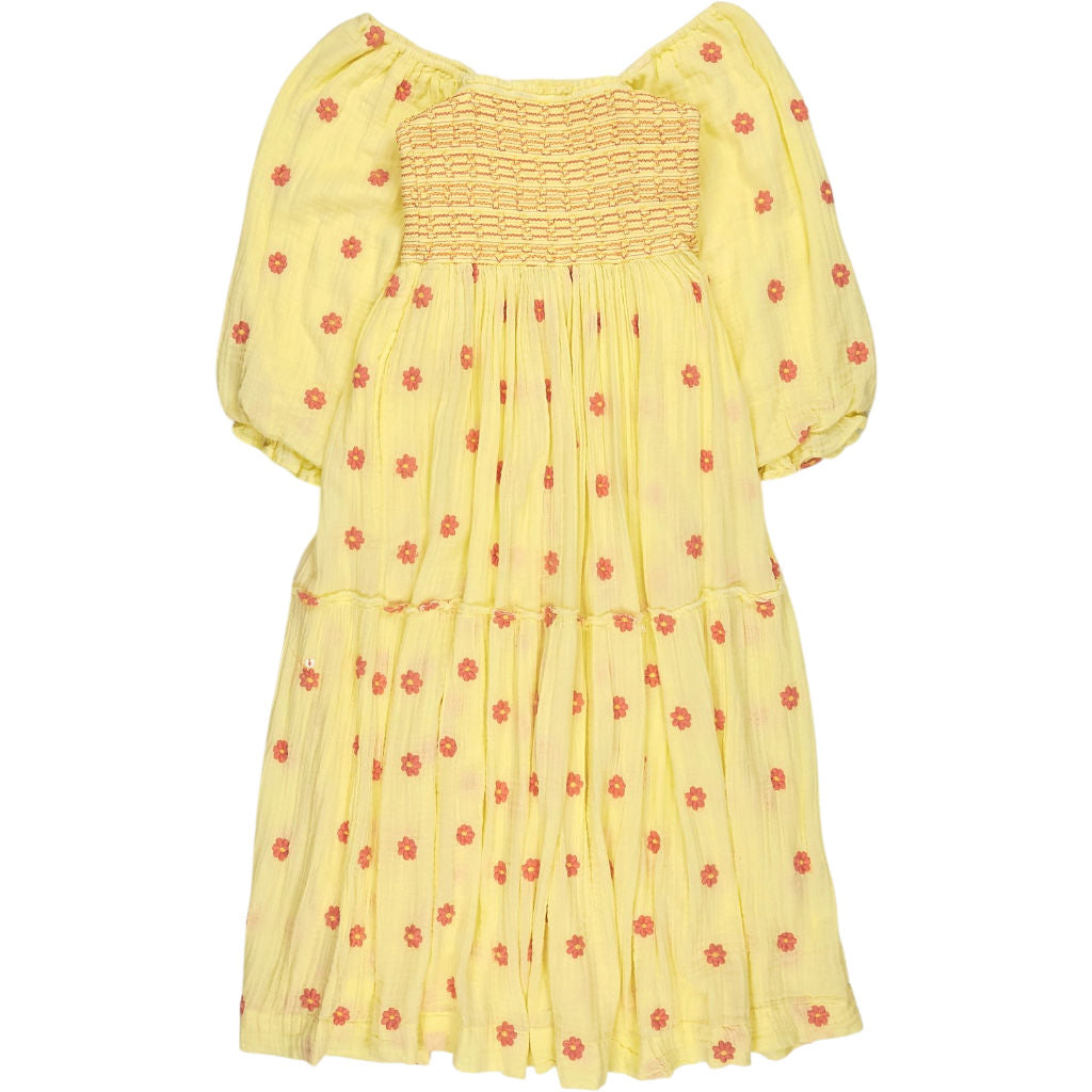 Free People Yellow Floral Smocked Dress