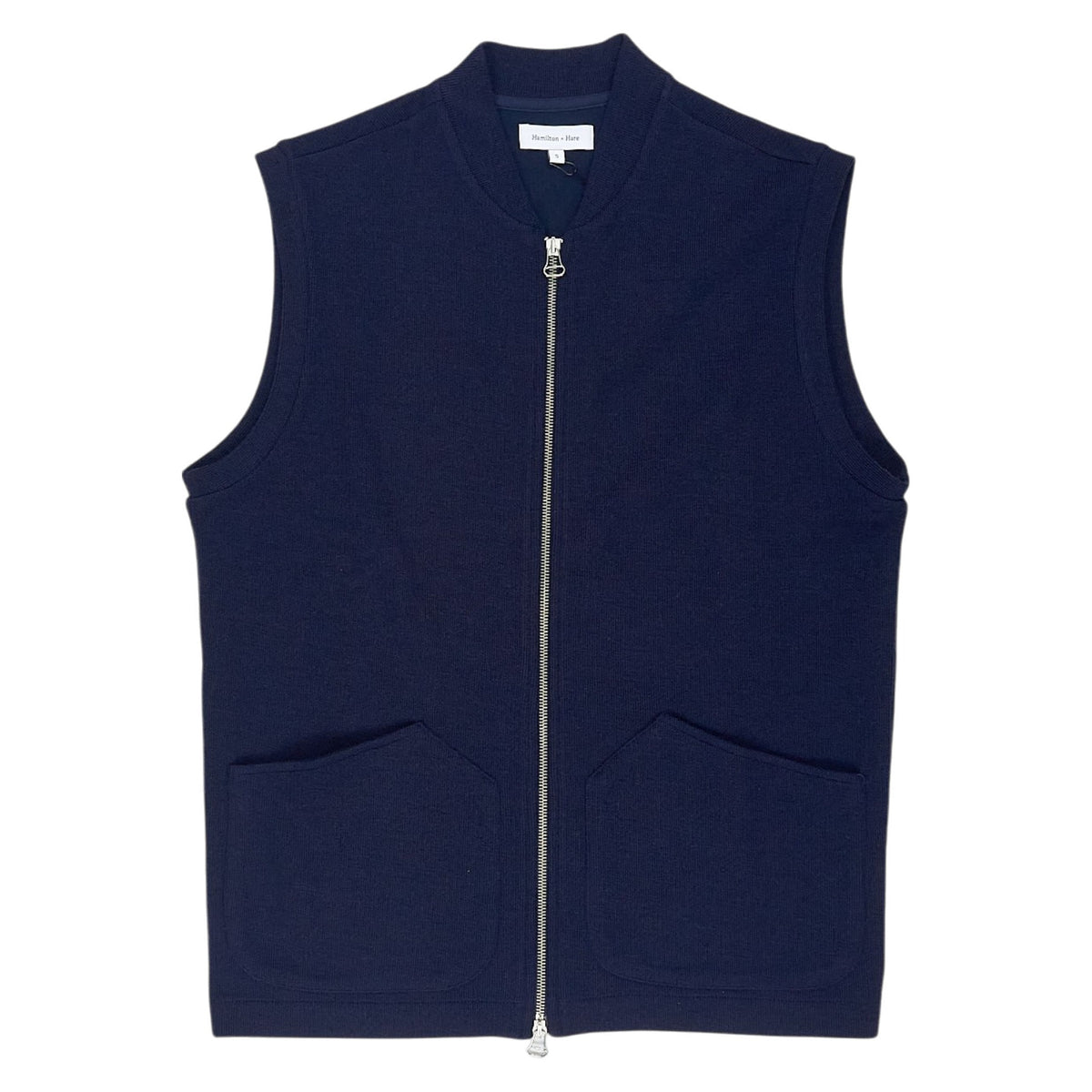 Hamilton + Hare Navy Wool Blend Gilet