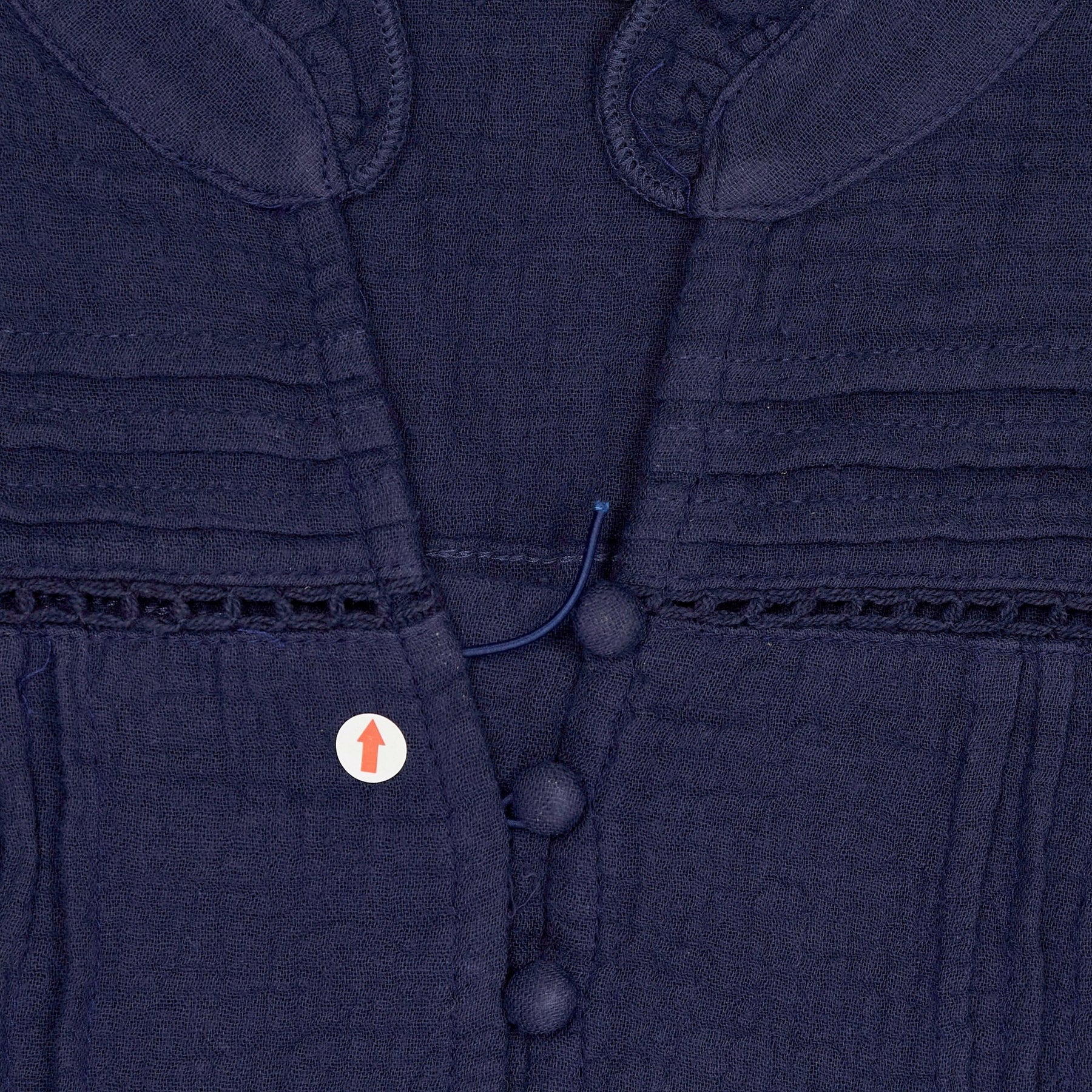 Lands' End Navy Button-Detail Blouse
