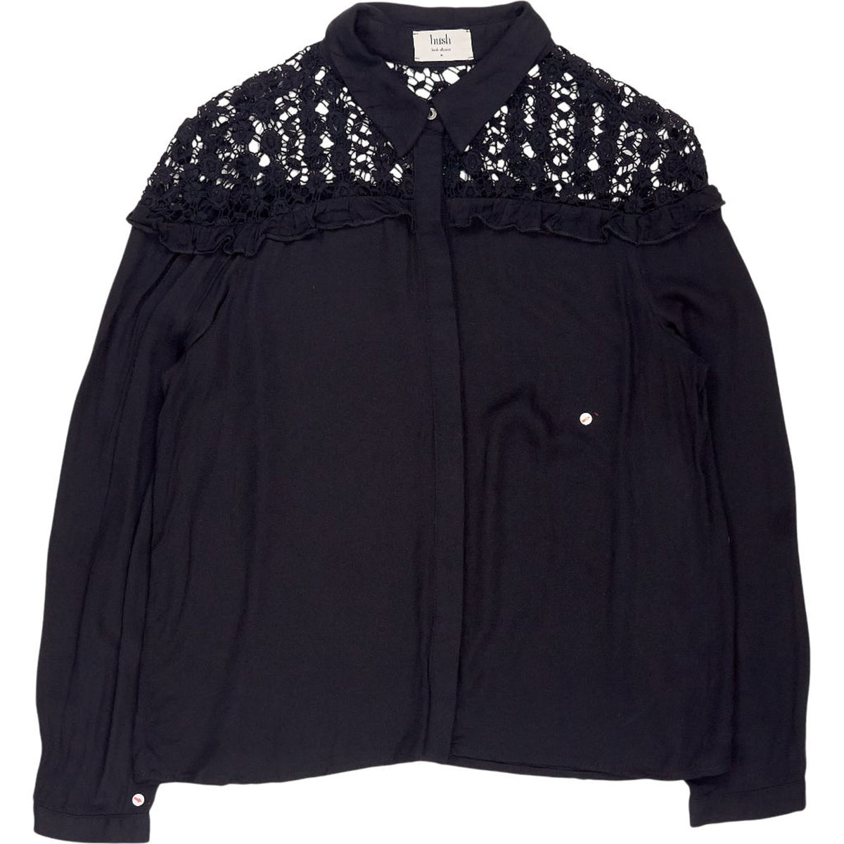 Hush Black Lace Detail Blouse