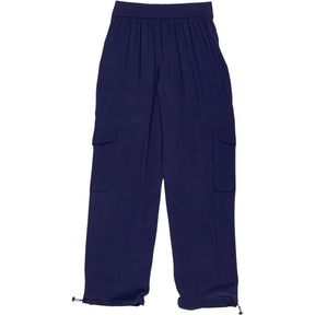 NRBY Navy Blue Silk Cargo Trousers