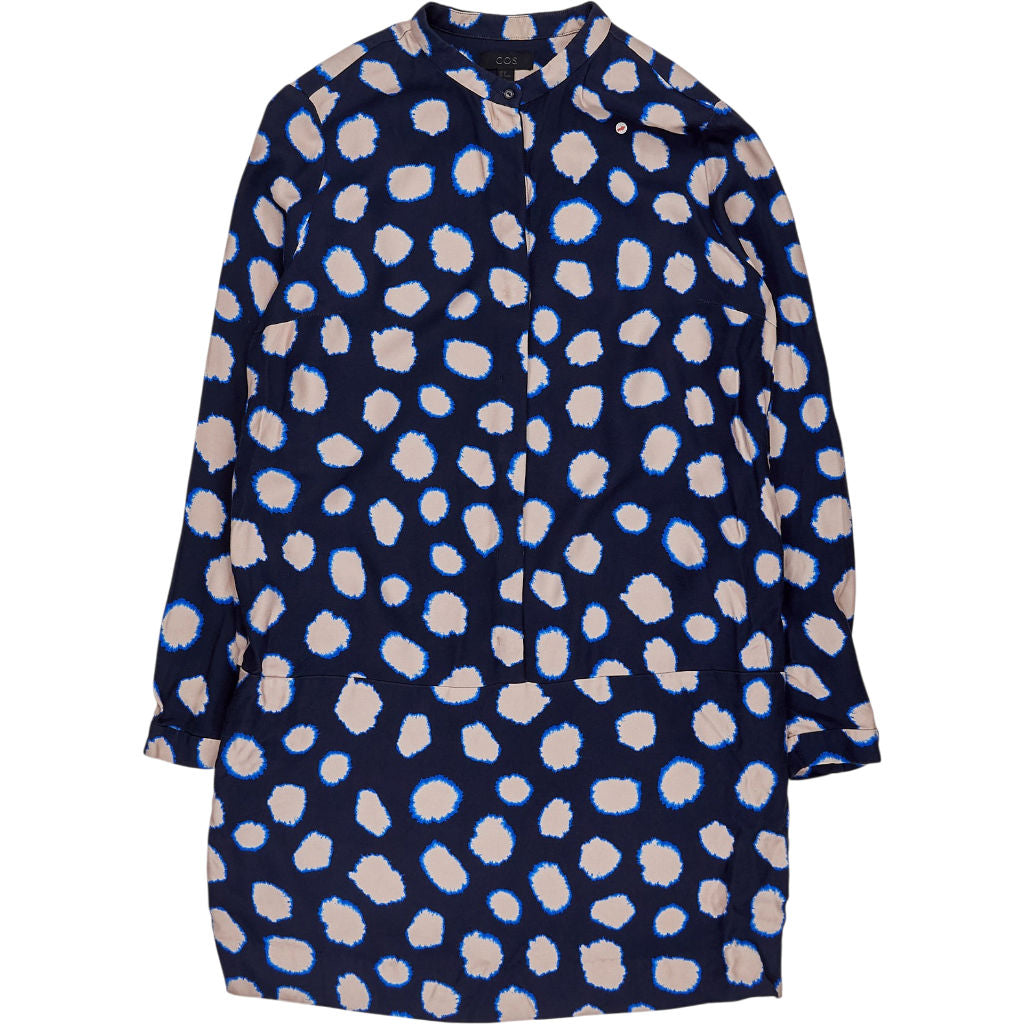 COS Blue Patterned Long Shirt Dress