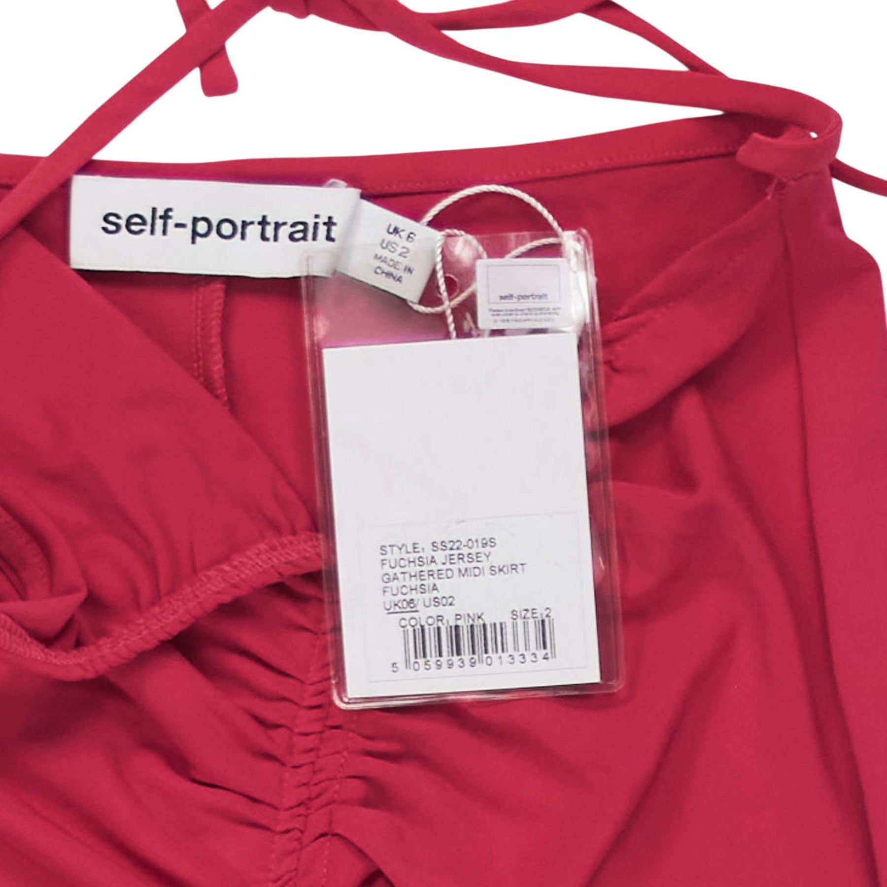 Self-Portrait Pink Gathered Midi Skirt