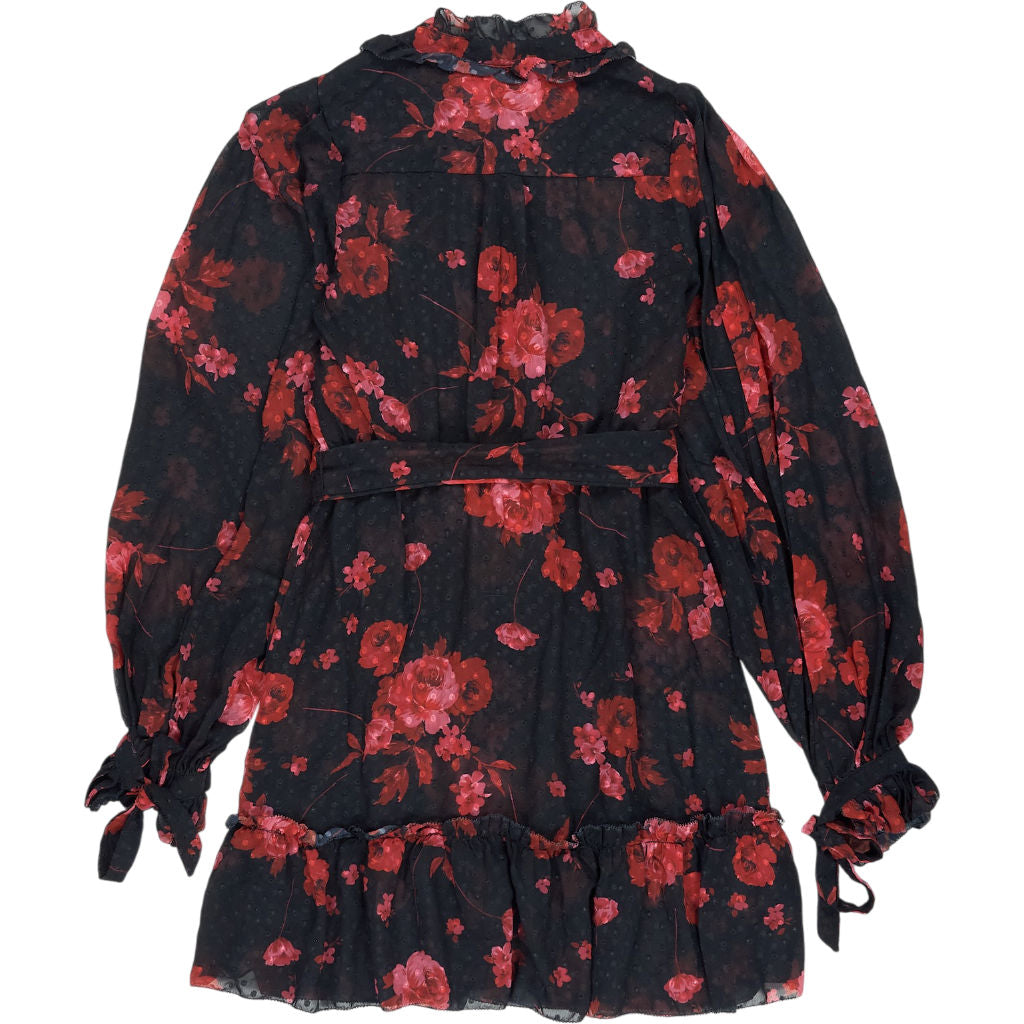Karen Millen Black Red Floral Mini Dress