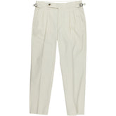 Moss Cream Pleat Trousers