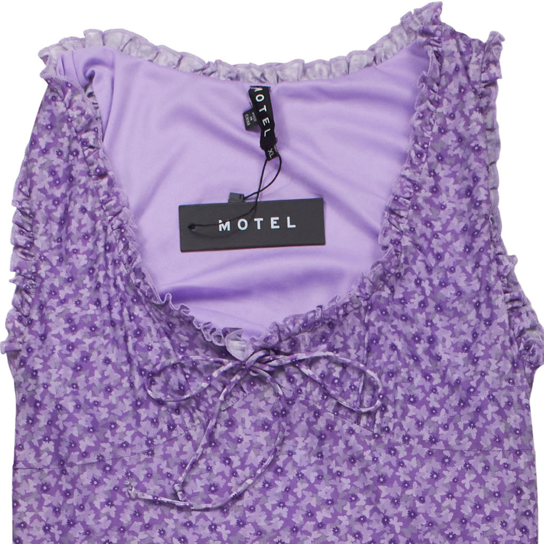 Motel Purple Geya Daisy Floral Dress