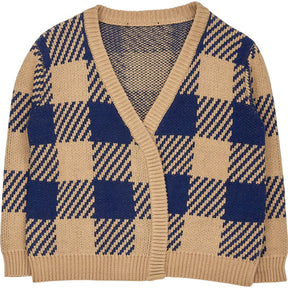 Mother of Pearl Beige Check Cardigan