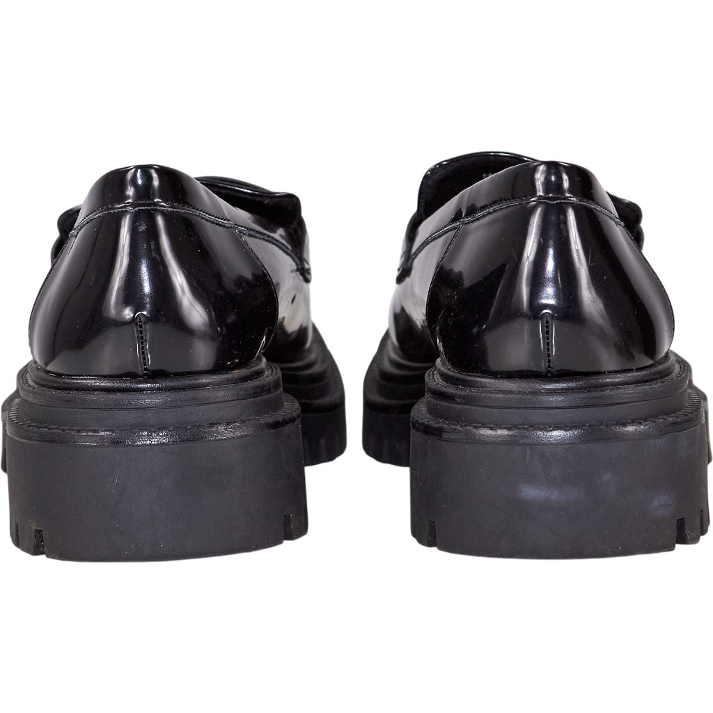 Pull & Bear Black Loafers with Silver Detail