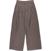 Pull & Bear Brown Linen Wide Leg Trousers