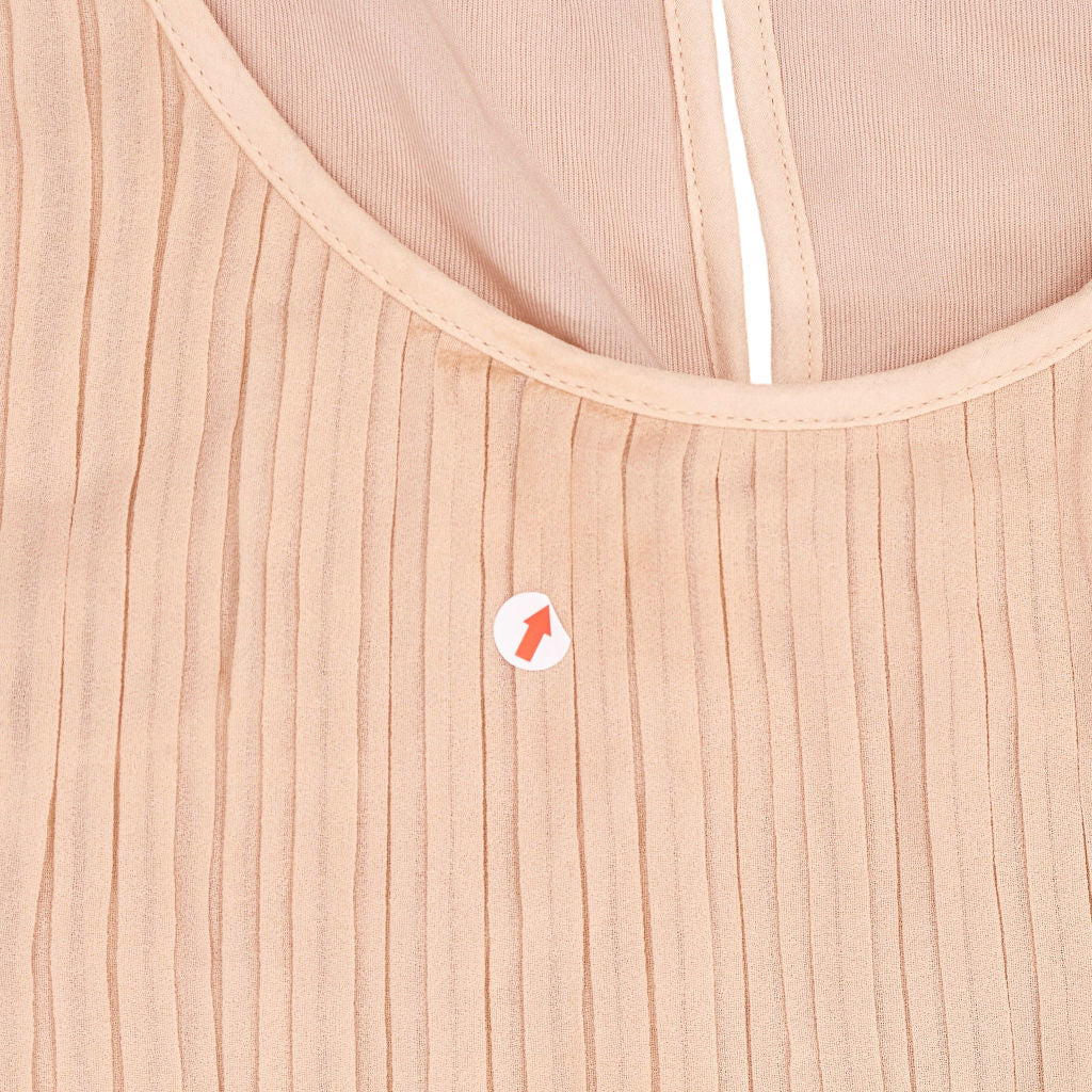 H&M Beige Pink Pleated Maxi Dress