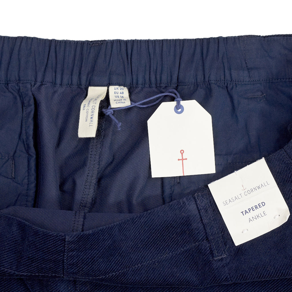 Seasalt Cornwall Blue Organic Cotton Crakington Trousers
