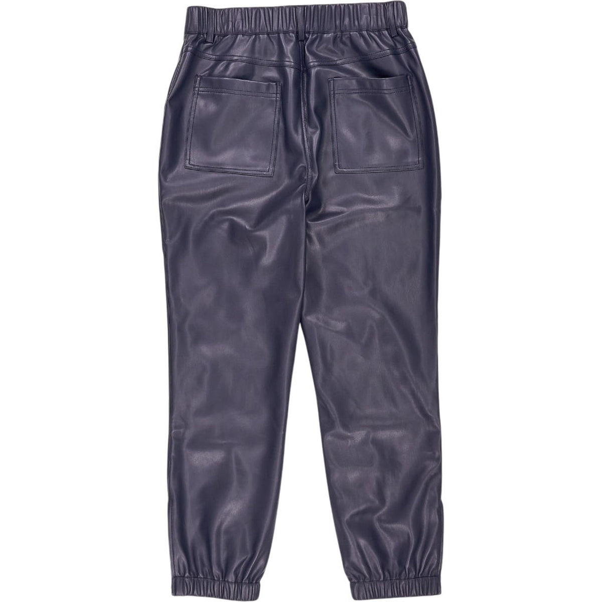 Wyse Blue Faux Leather Lara Joggers
