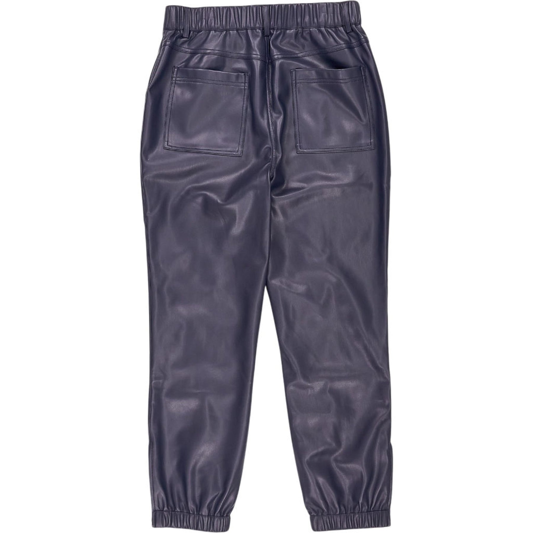 Wyse Blue Faux Leather Lara Joggers