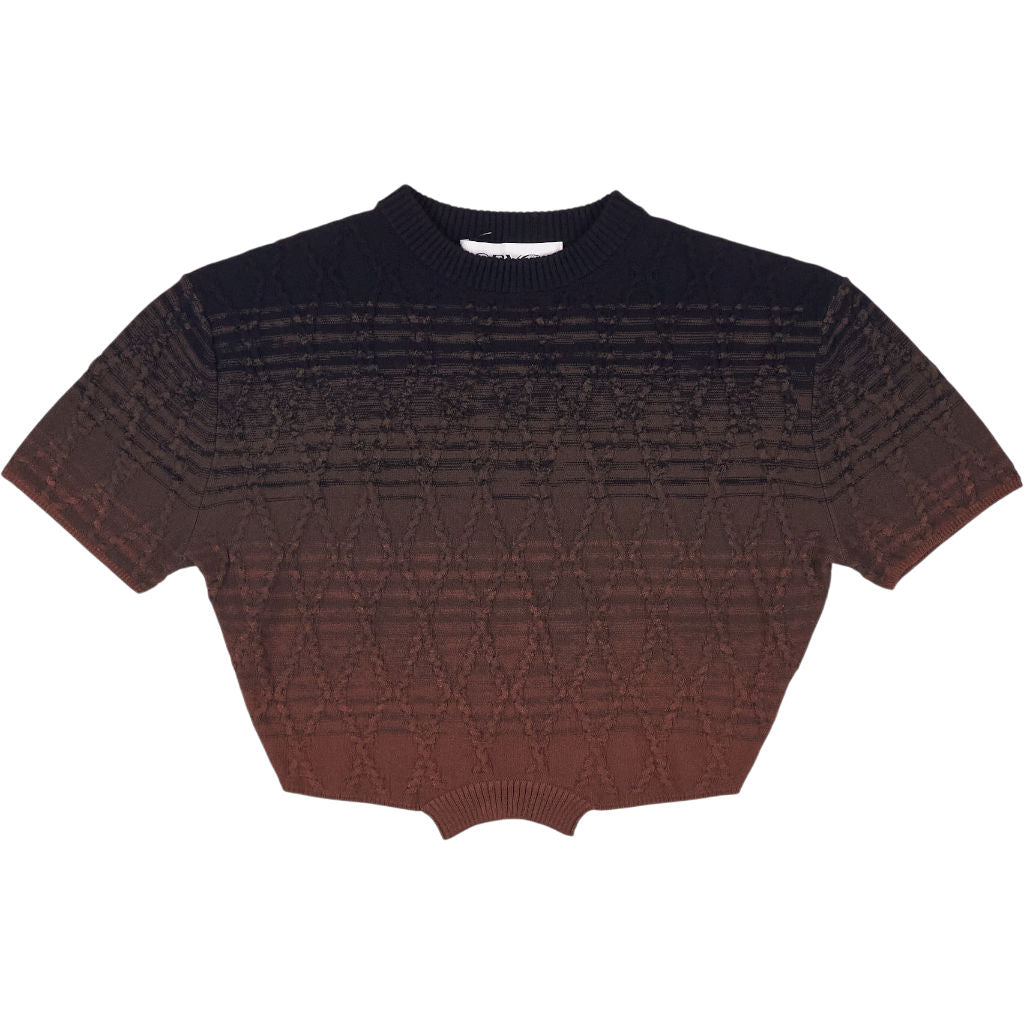 SRVC Brown Black Knit Top