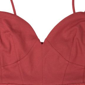 Anthropologie Red Pleated Midi Dress