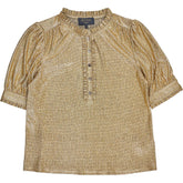 Wyse Gold Metallic Short Sleeve Top