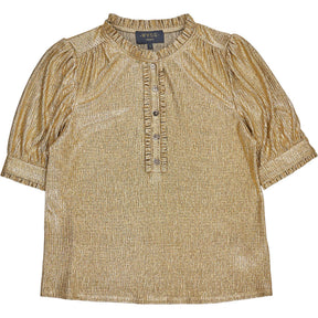 Wyse Gold Metallic Short Sleeve Top