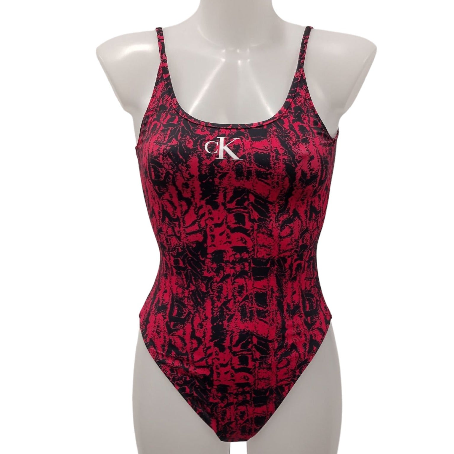 Calvin Klein Black Pink Letter Print Swimsuit