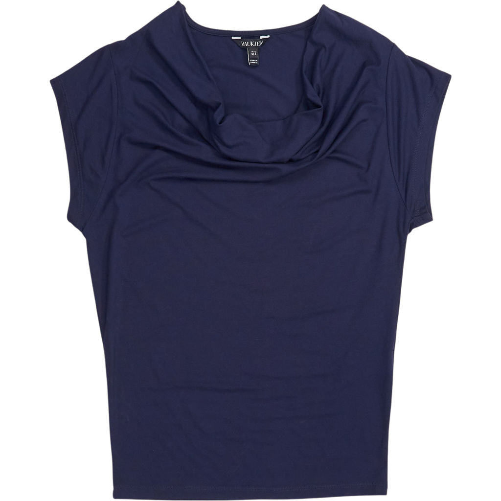 Baukjen Navy Cowl Neck Top