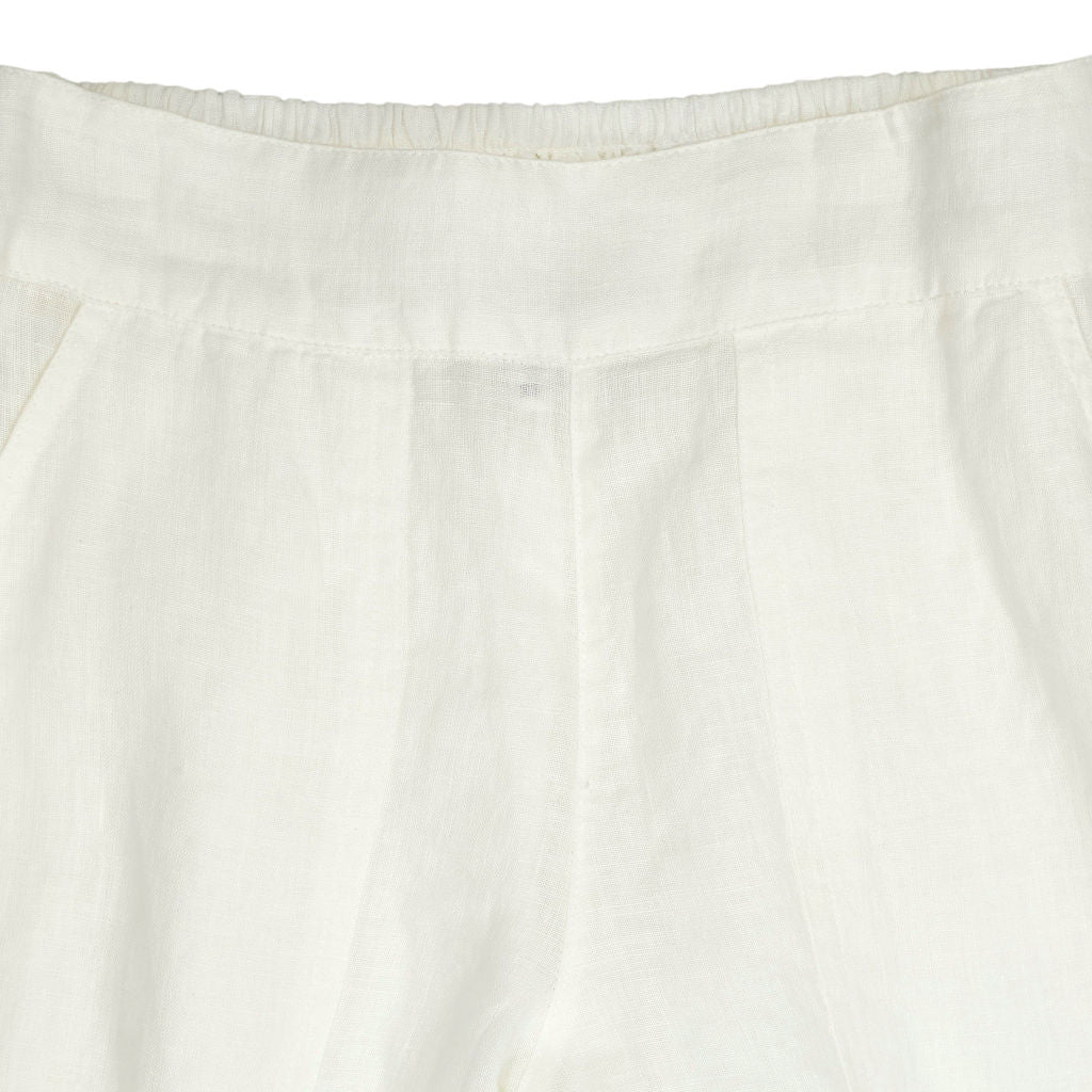 NRBY White Linen Balloon Trousers