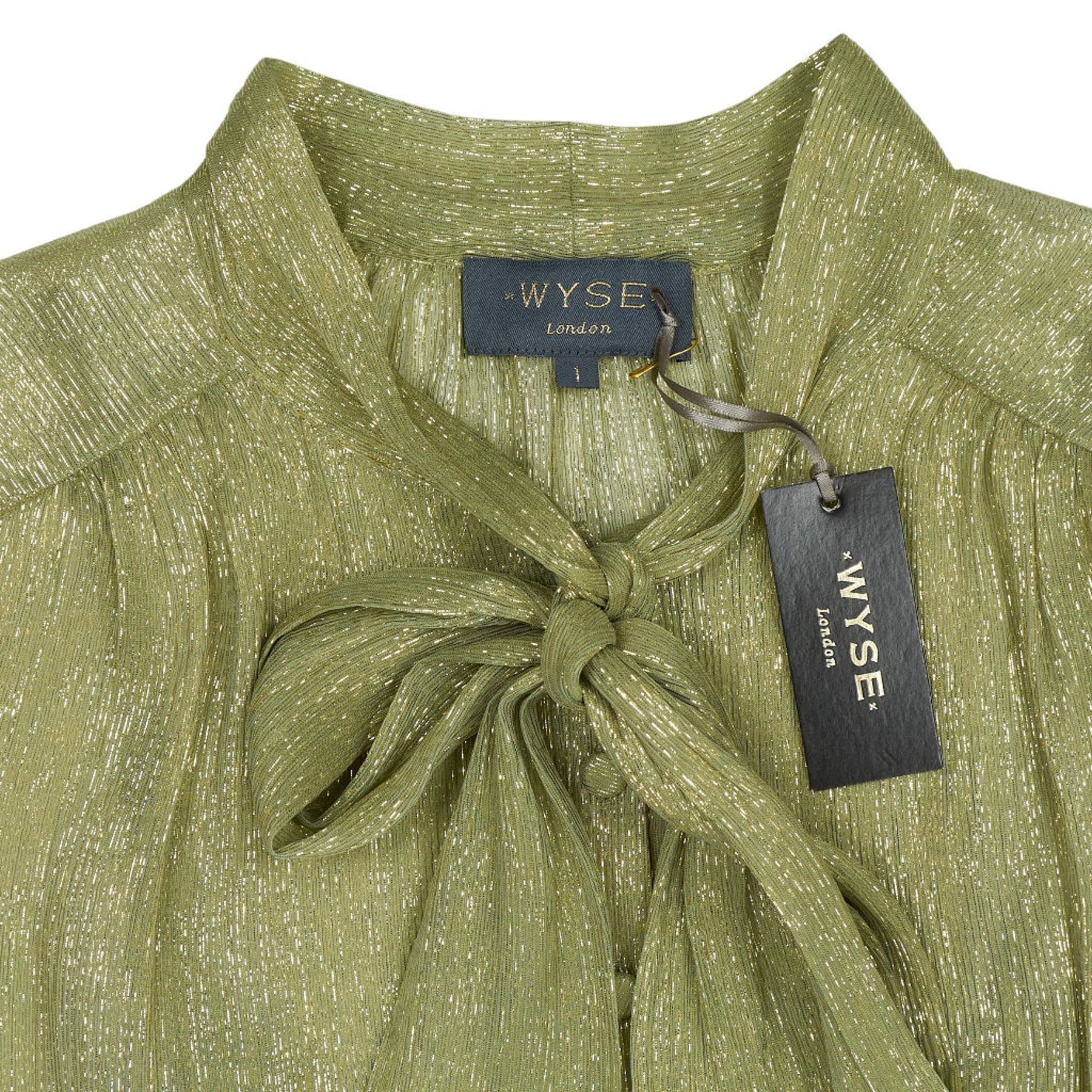 WYSE  Gold Shimmer Mila Silk Blend Blouse
