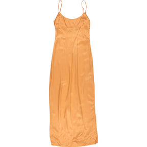 Calvin Klein Jeans Crushed Orange Logo Strap Midi Slip Dress