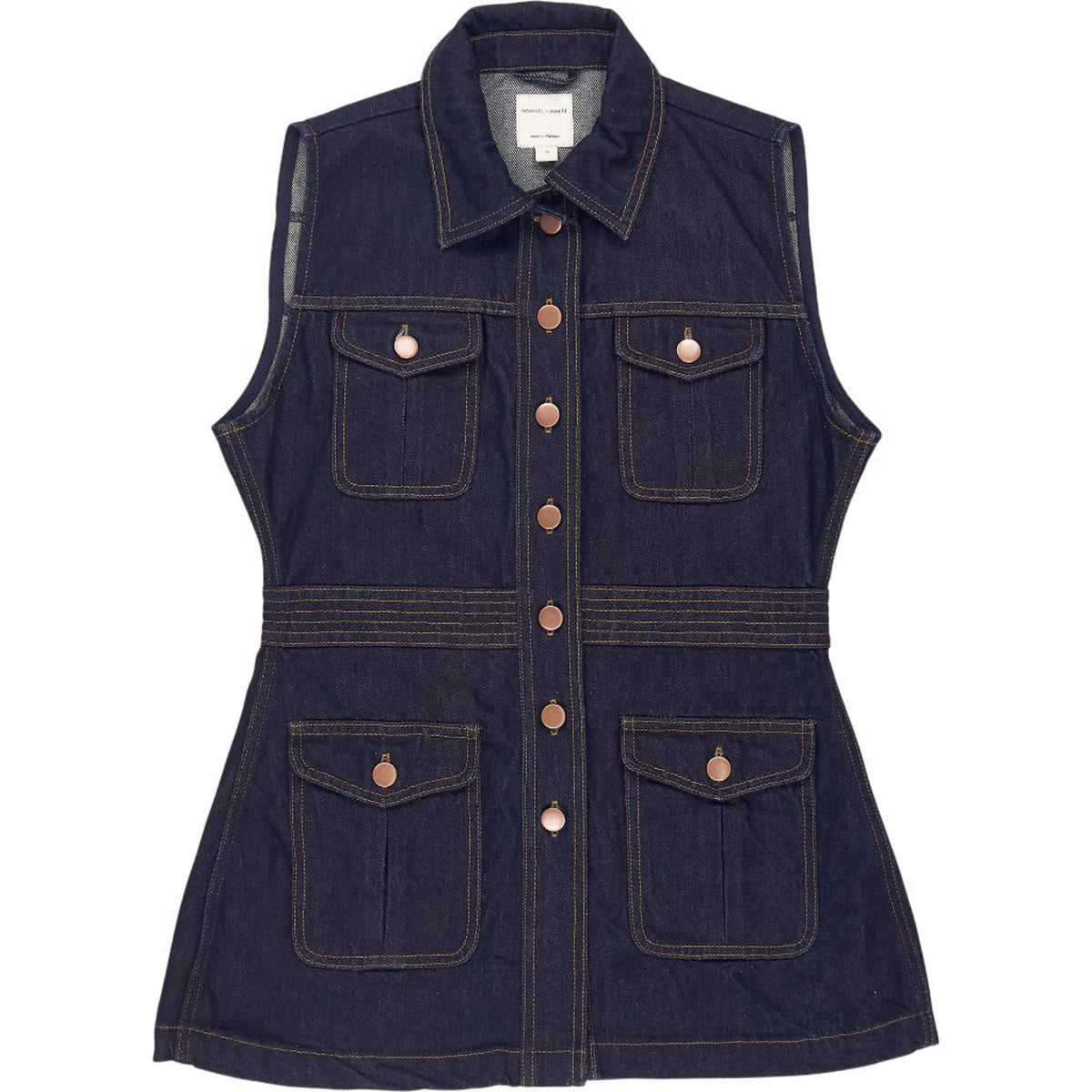 seventy + mochi Blue Denim Sleeveless Dress