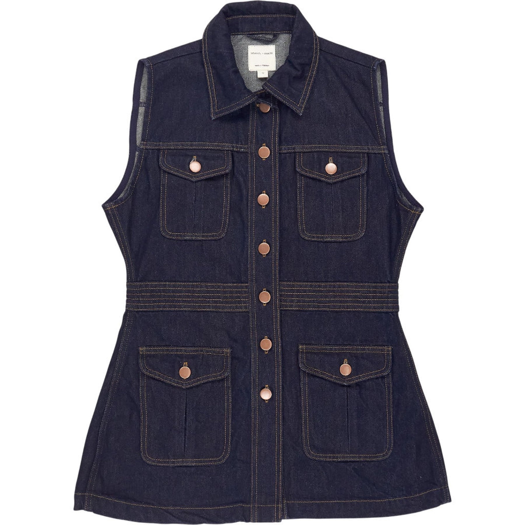 seventy + mochi Blue Denim Sleeveless Dress