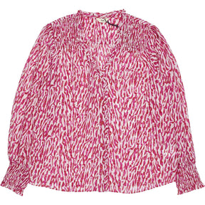 Hush Pink Abstract Emilie V-Neck Blouse